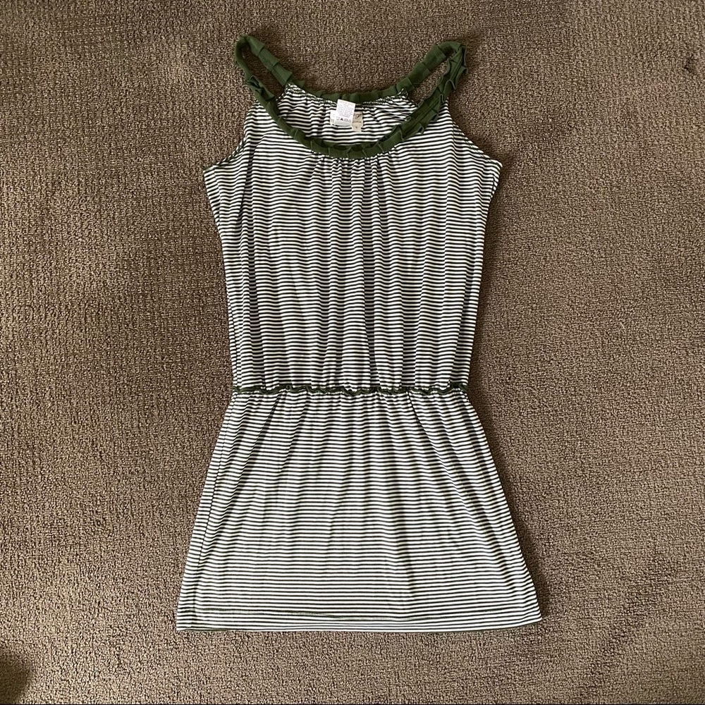 Max studio speciality products green and white striped dress